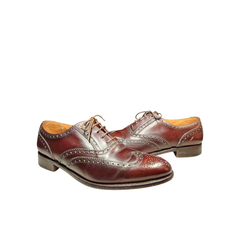 Vintage Barker Brown Leather Wingtip Oxford Shoes Brogue  Classic Heritage 10.5